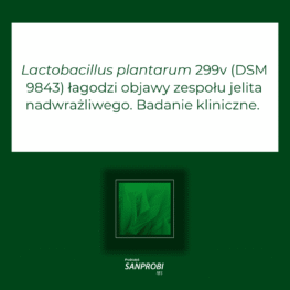 Lactobacillus plantarum 299v (DSM 9843) łagodzi objawy zespołu jelita nadwrażliwego. Badanie kliniczne.